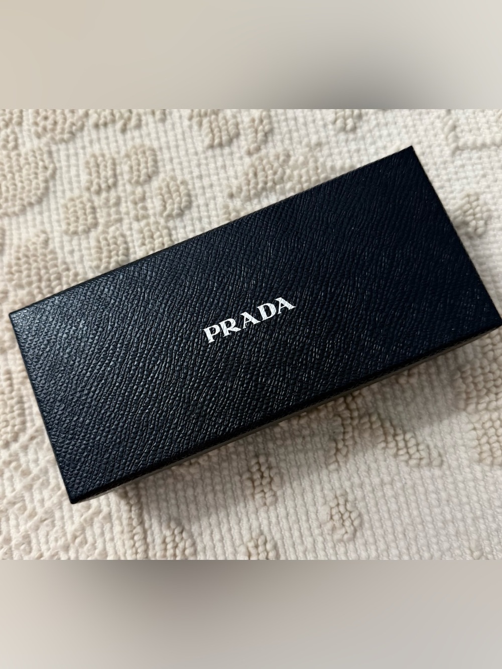 Prada Black Men's Glasses Case with White Logo